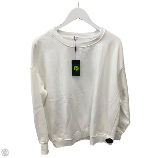 Sweatshirt Crewneck By Clothes Mentor In White, Size: L