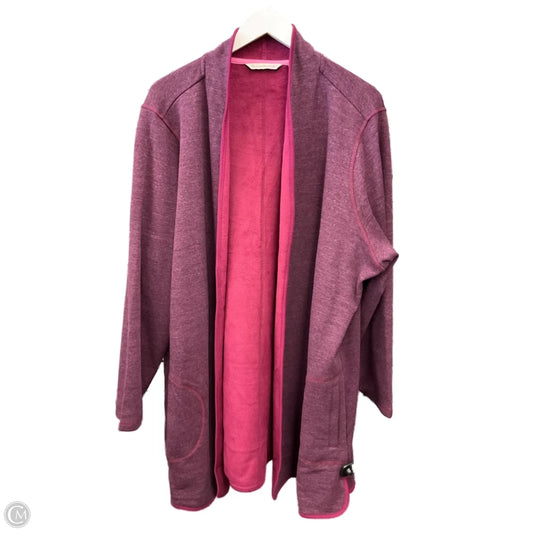 Cardigan By Isaac Mizrahi Live Qvc In Maroon, Size: 3x