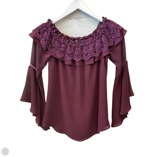 Top 3/4 Sleeve By White House Black Market In Purple, Size: Xxs