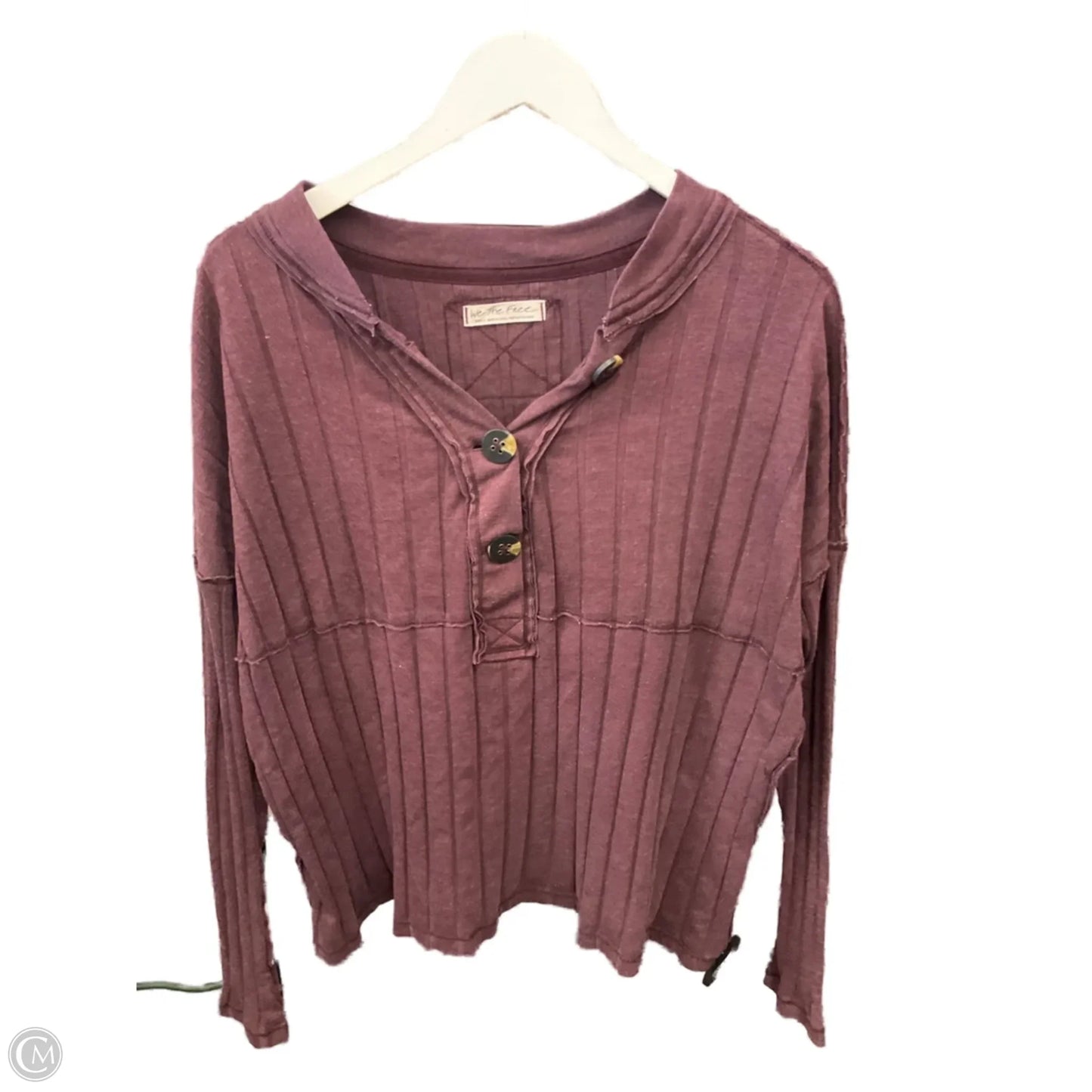 Top Long Sleeve By We The Free In Purple, Size: S