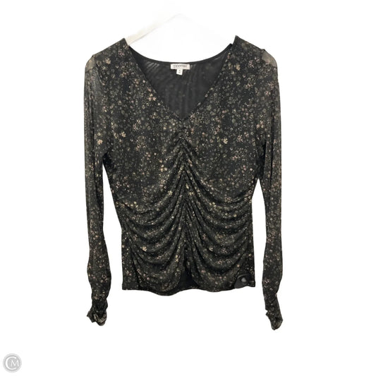 Top Long Sleeve By Signature Collection In Black, Size: M