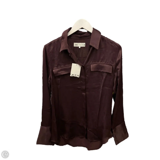 Top Long Sleeve By Zara In Purple, Size: S