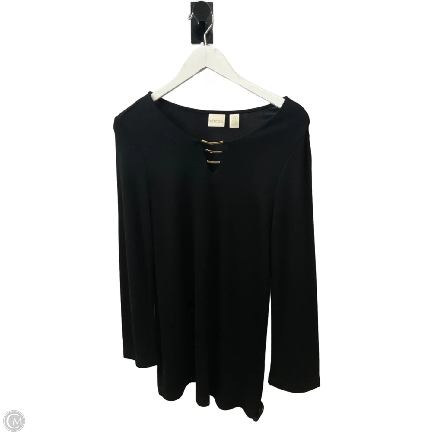 Top Long Sleeve By Chicos In Black, Size: S