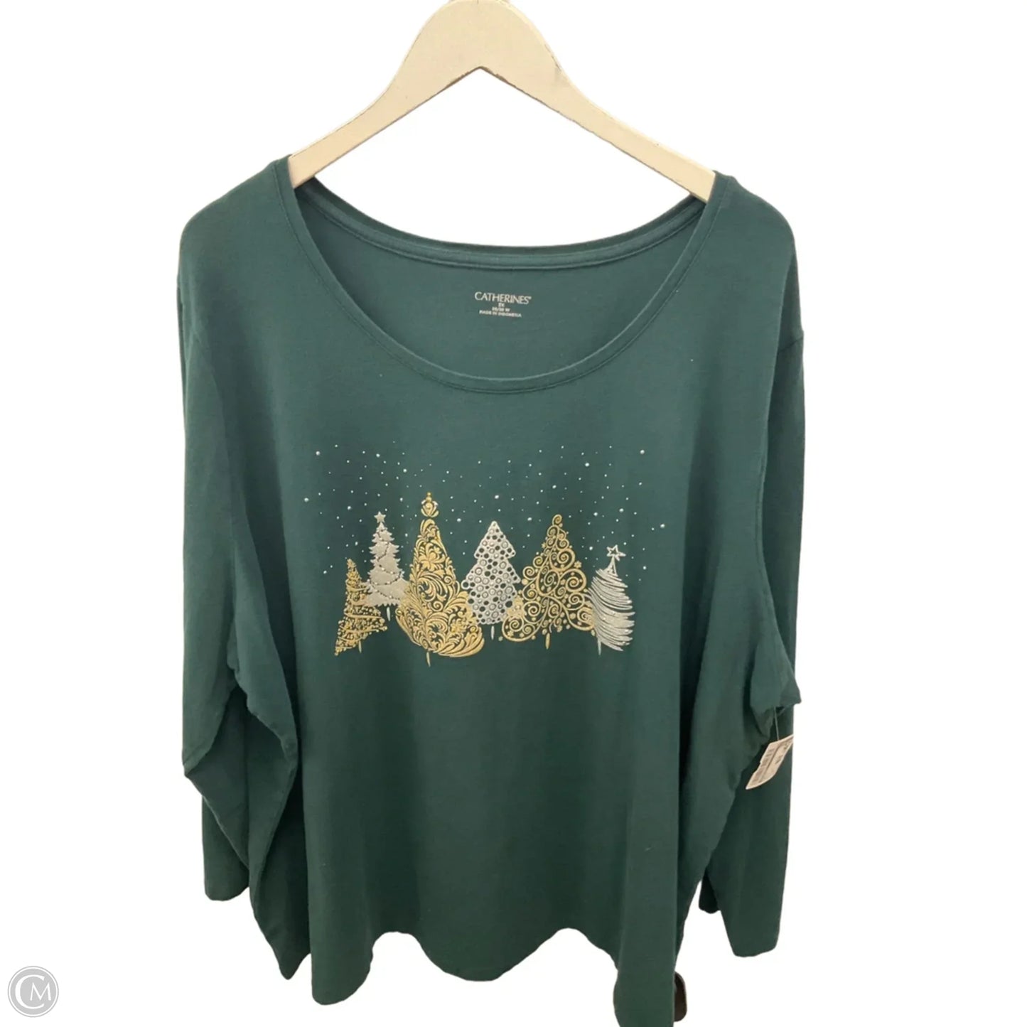 Top Long Sleeve By Catherines In Green, Size: 3x