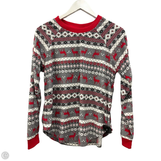 Pajamas 2pc By Kensie In Grey & Red, Size: S