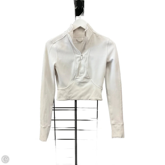 Athletic Top Long Sleeve Collar By Lululemon In White, Size: S