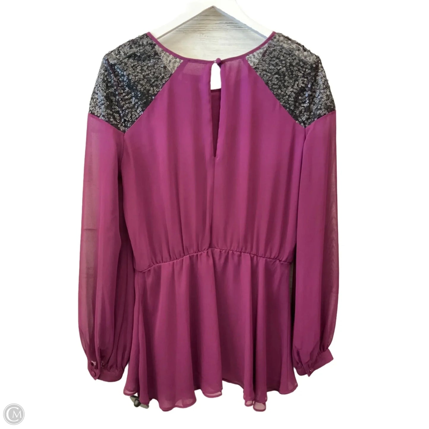 Blouse Long Sleeve By Bisou Bisou In Purple, Size: M