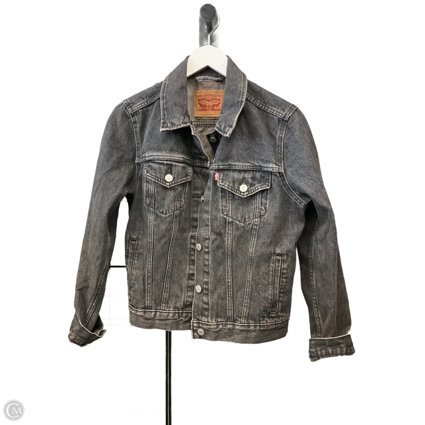 Jacket Denim By Levis In Black, Size: L