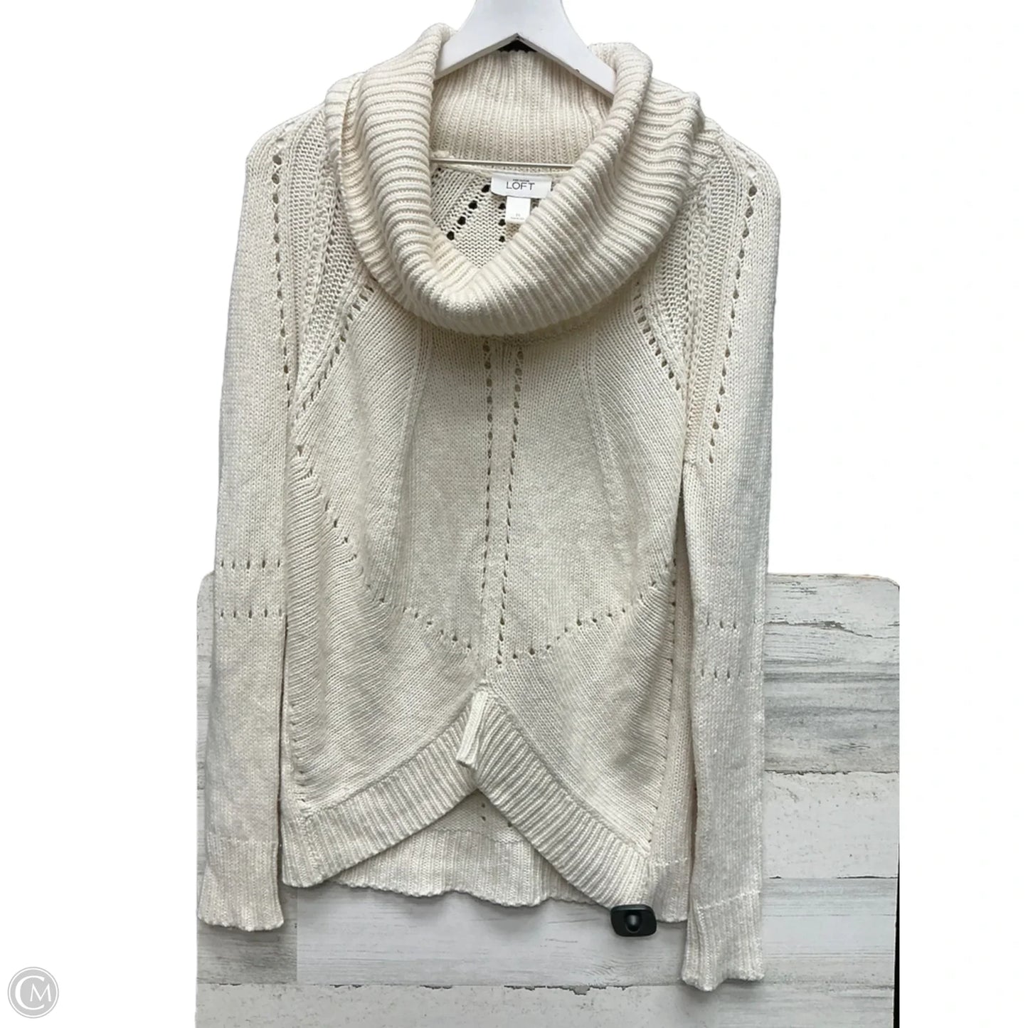 Sweater By Loft In Cream, Size: M