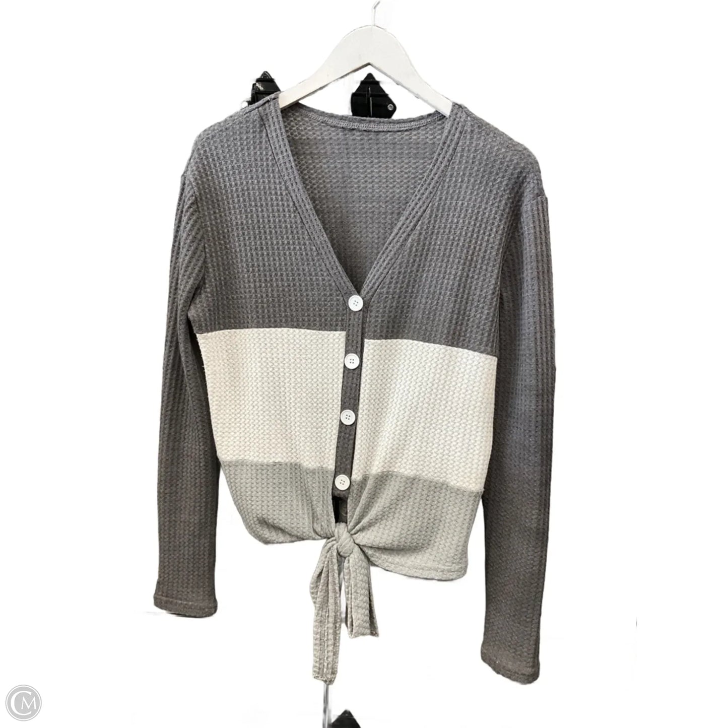 Sweater Cardigan By Shein In Grey, Size: M