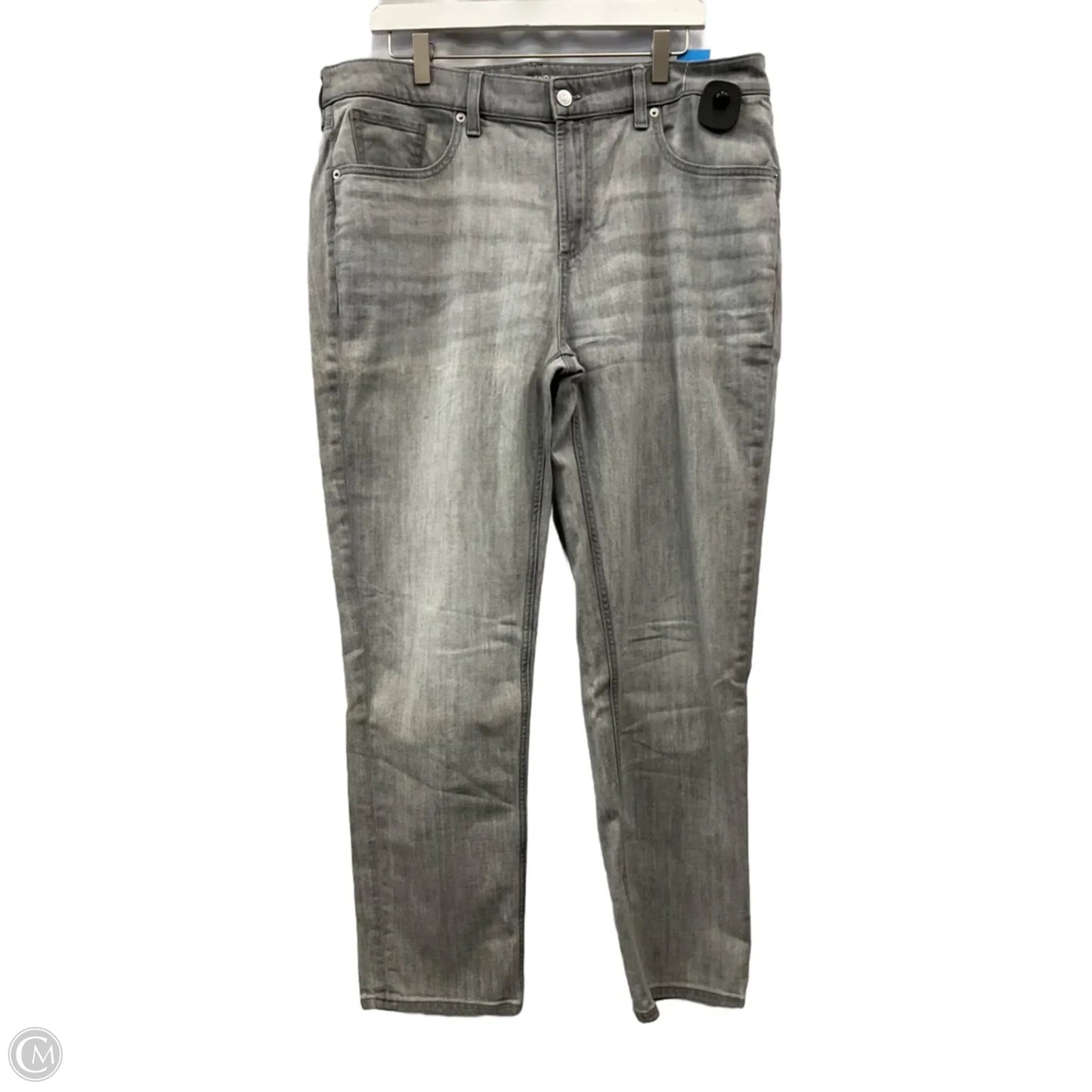 Jeans Straight By Chicos In Grey Denim, Size: 14