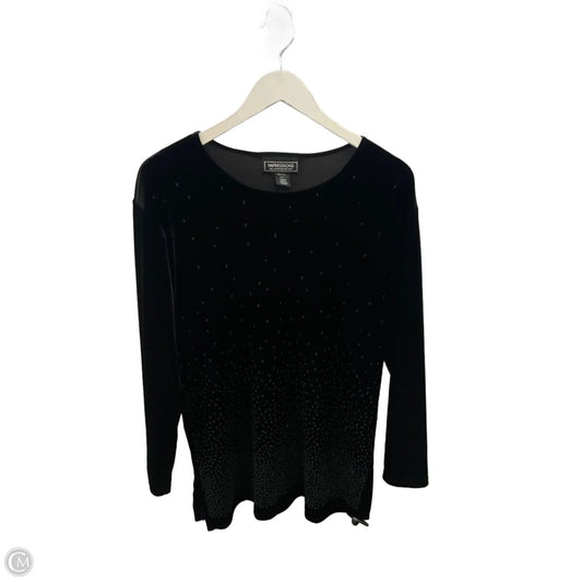 Top Long Sleeve By Impressions In Black, Size: S