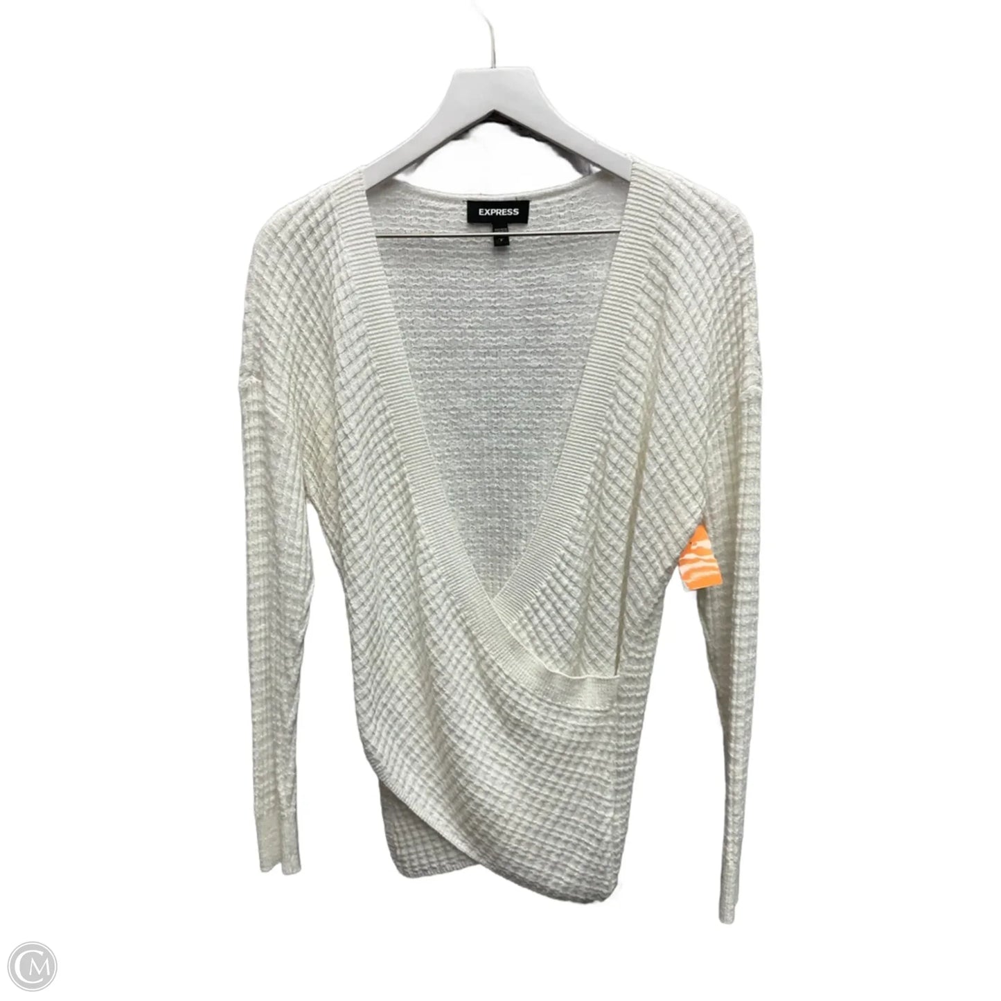 Top Long Sleeve By Express In White, Size: S
