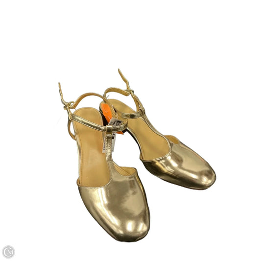 Shoes Heels Block By J. Crew In Gold, Size: 7.5