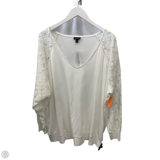 Top Long Sleeve By Torrid In White, Size: 2x