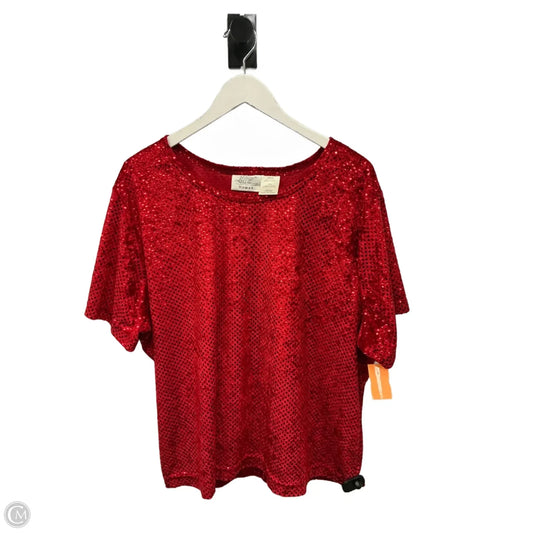 Top Short Sleeve By Kathy Lee In Red, Size: 3x