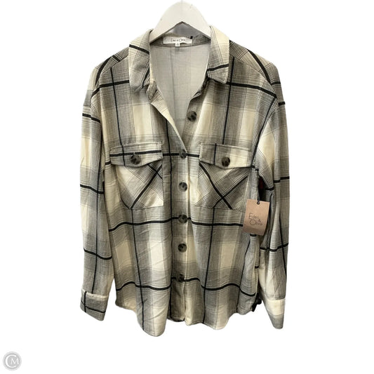 Top Long Sleeve By Eden & Olivia In Cream & Grey, Size: S