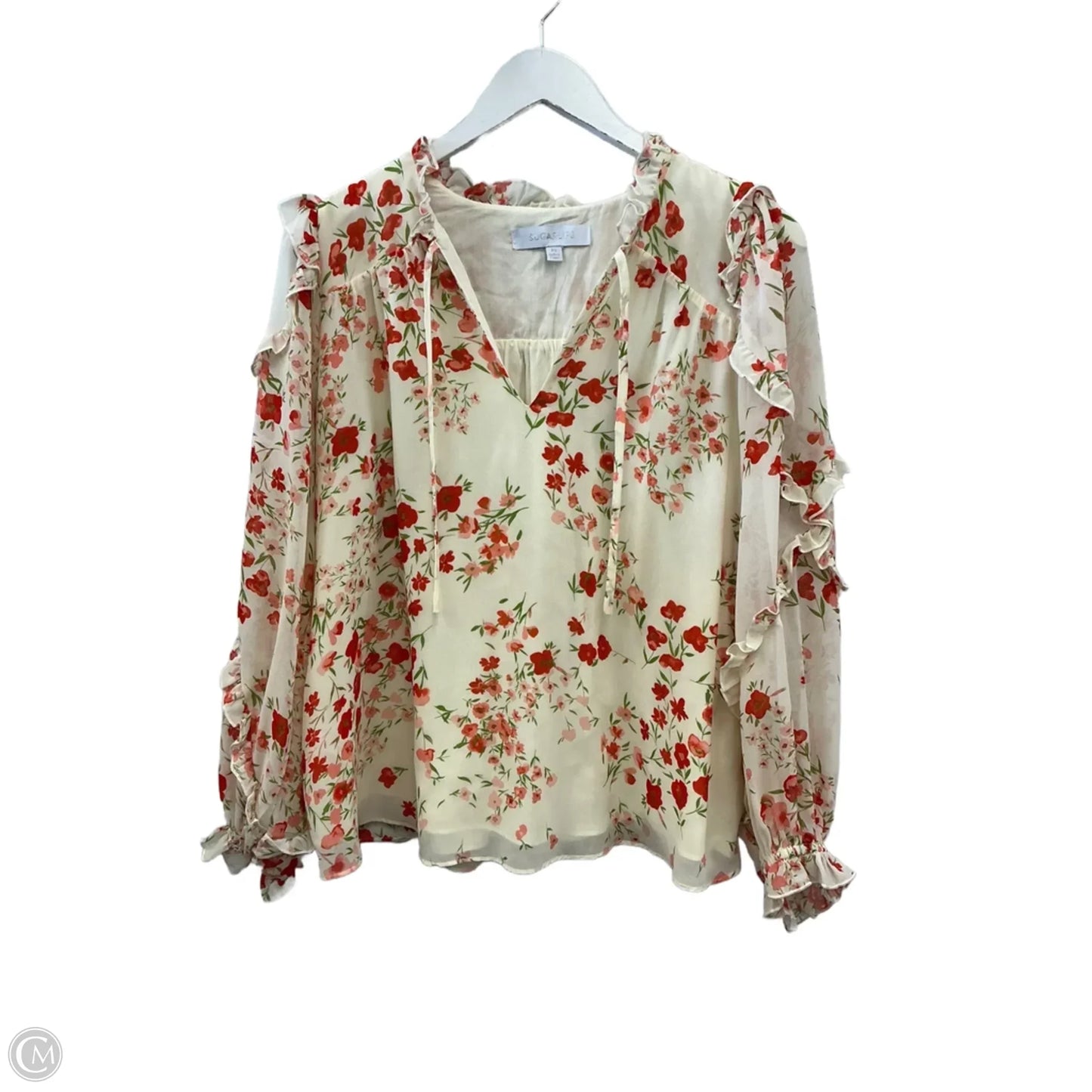 Top Long Sleeve By Sugar Lips In Orange, Size: Xs