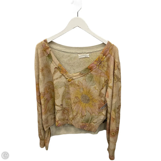 Sweater By Anthropologie In Gold, Size: L