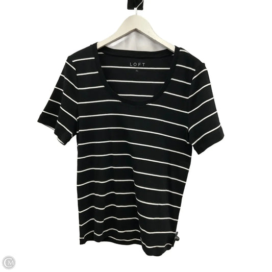 Top Short Sleeve By Loft In Black & White, Size: Xl