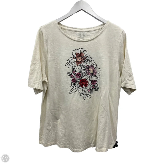 Top Short Sleeve By Talbots In Cream, Size: Xl