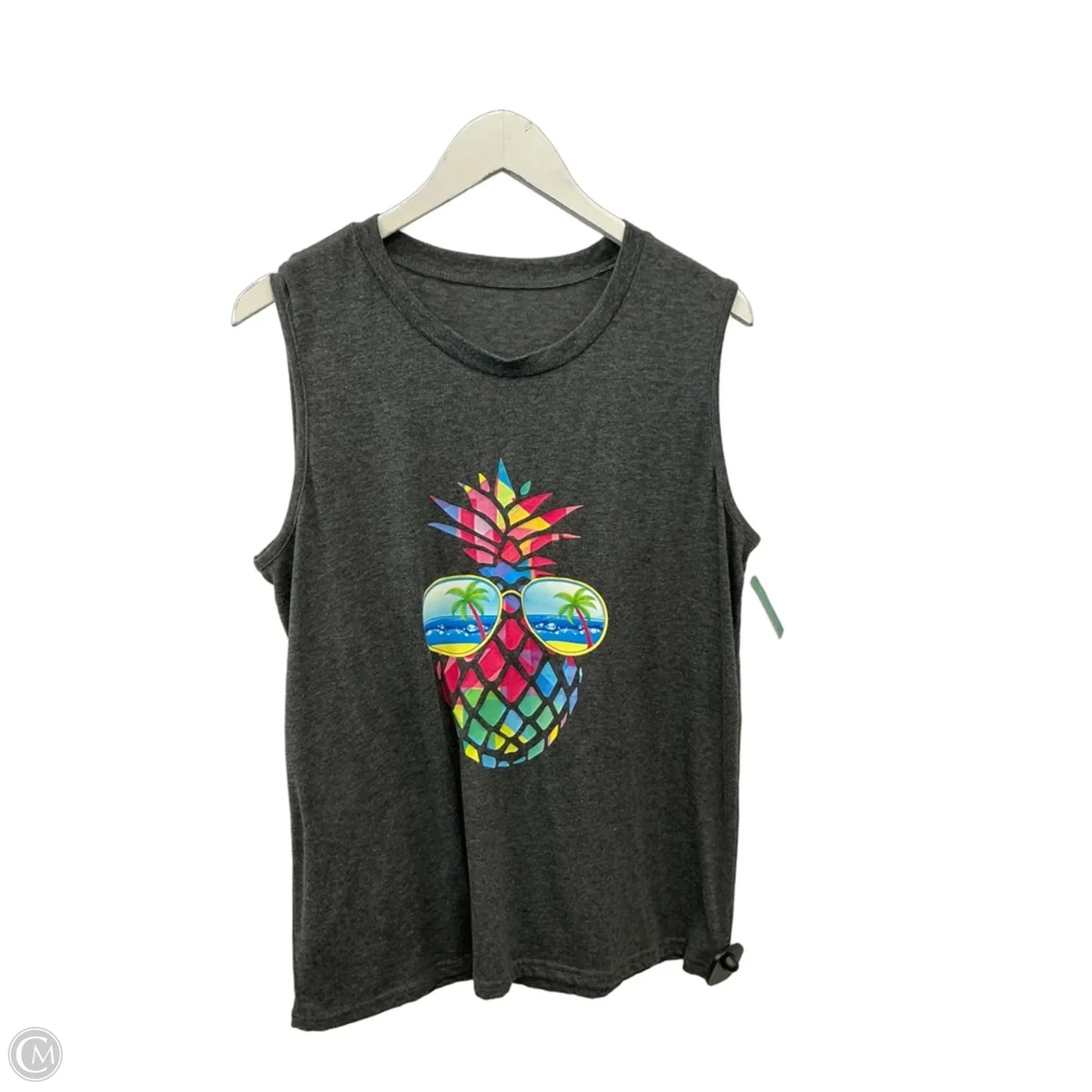 Top Sleeveless By Clothes Mentor In Grey, Size: Xl