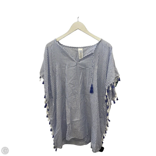 Swimwear Cover-up By Time And Tru In Blue & White, Size: M