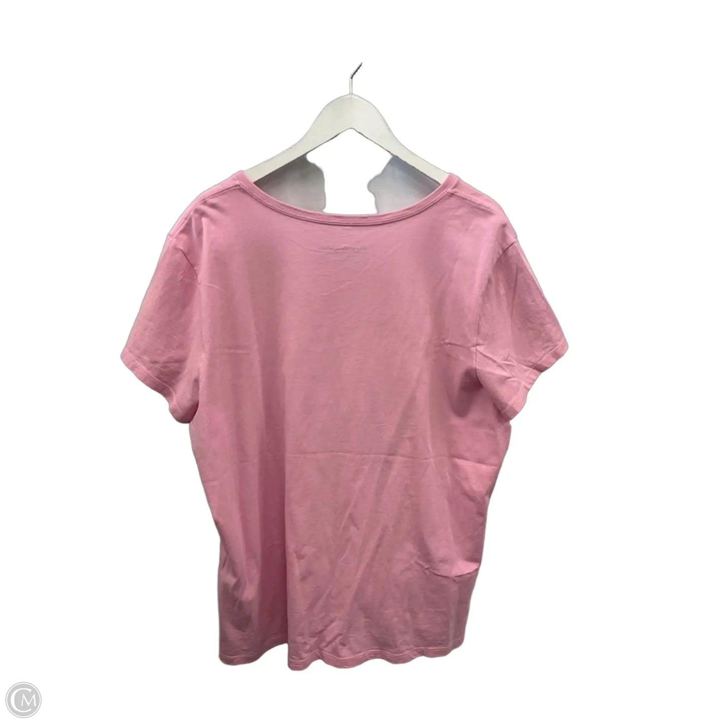 Top Short Sleeve By Life Is Good In Pink, Size: 2x