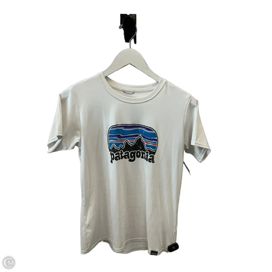 Athletic Top Short Sleeve By Patagonia In White, Size: S
