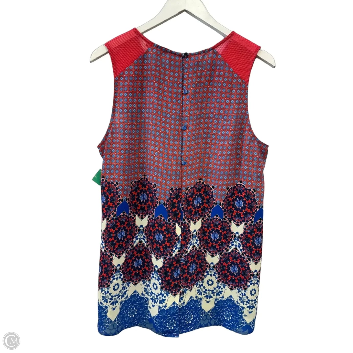 Top Sleeveless By Daniel Rainn In Blue & Red, Size: L