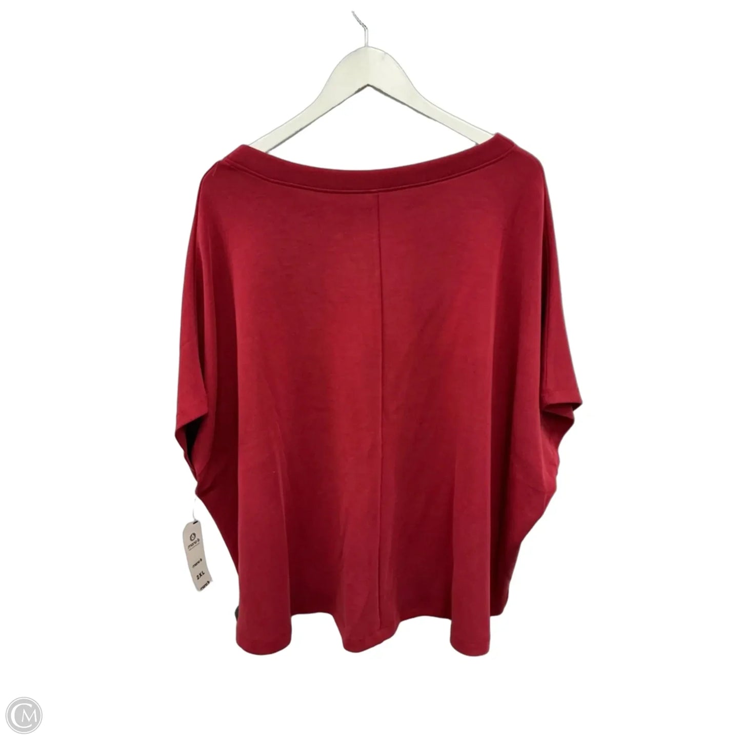 Athletic Top Short Sleeve By Mono B In Red, Size: 2x