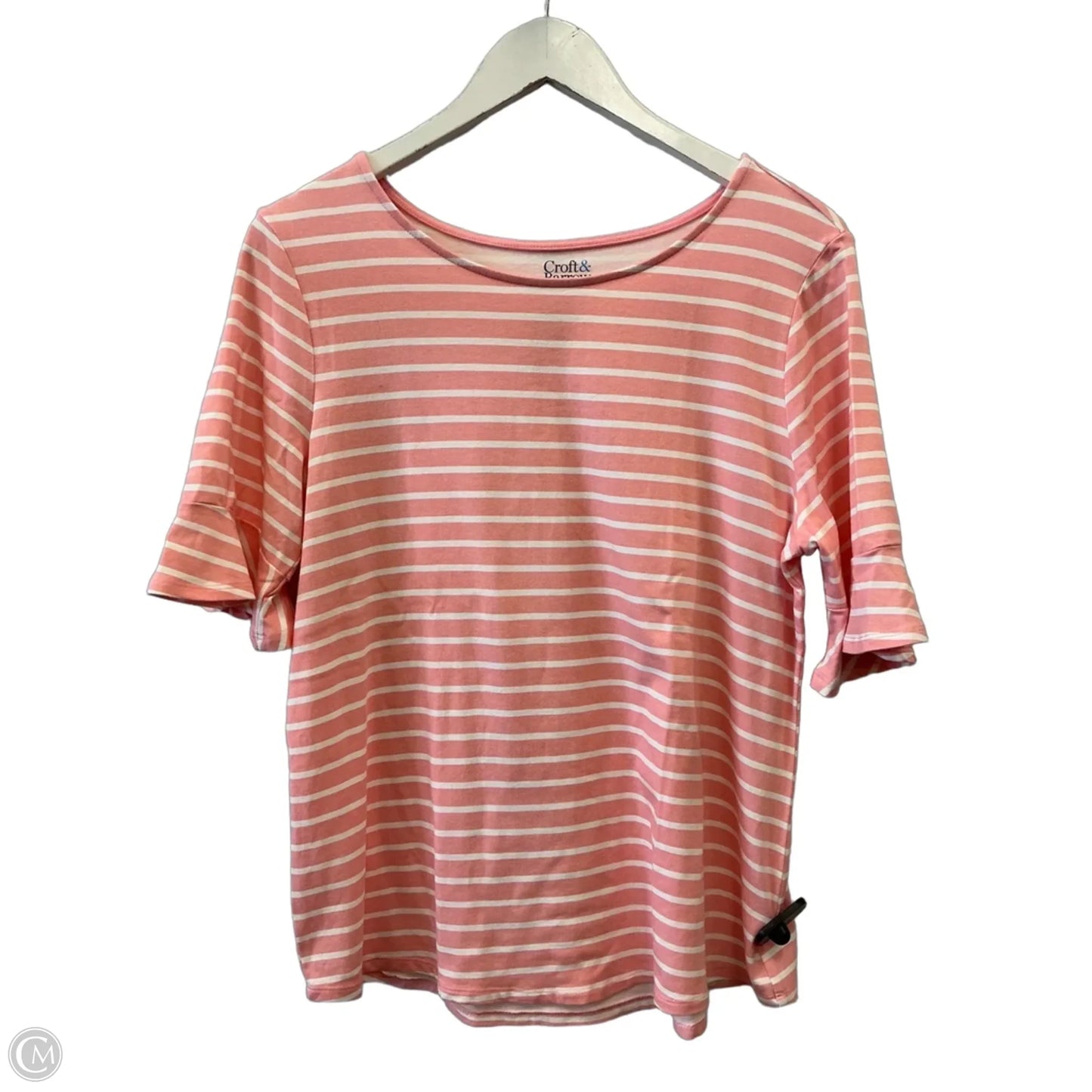 Top Short Sleeve By Croft And Barrow In Pink, Size: M