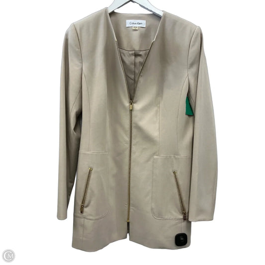 Blazer By Calvin Klein In Tan, Size: S
