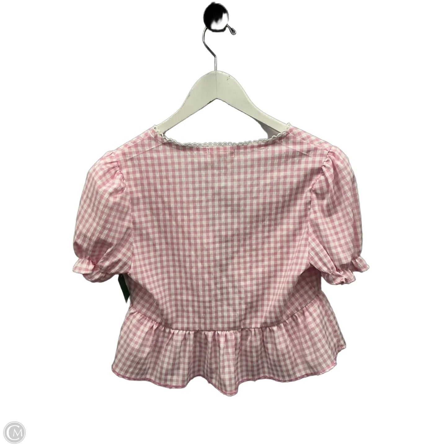Top Short Sleeve By Clothes Mentor In Pink & White, Size: M