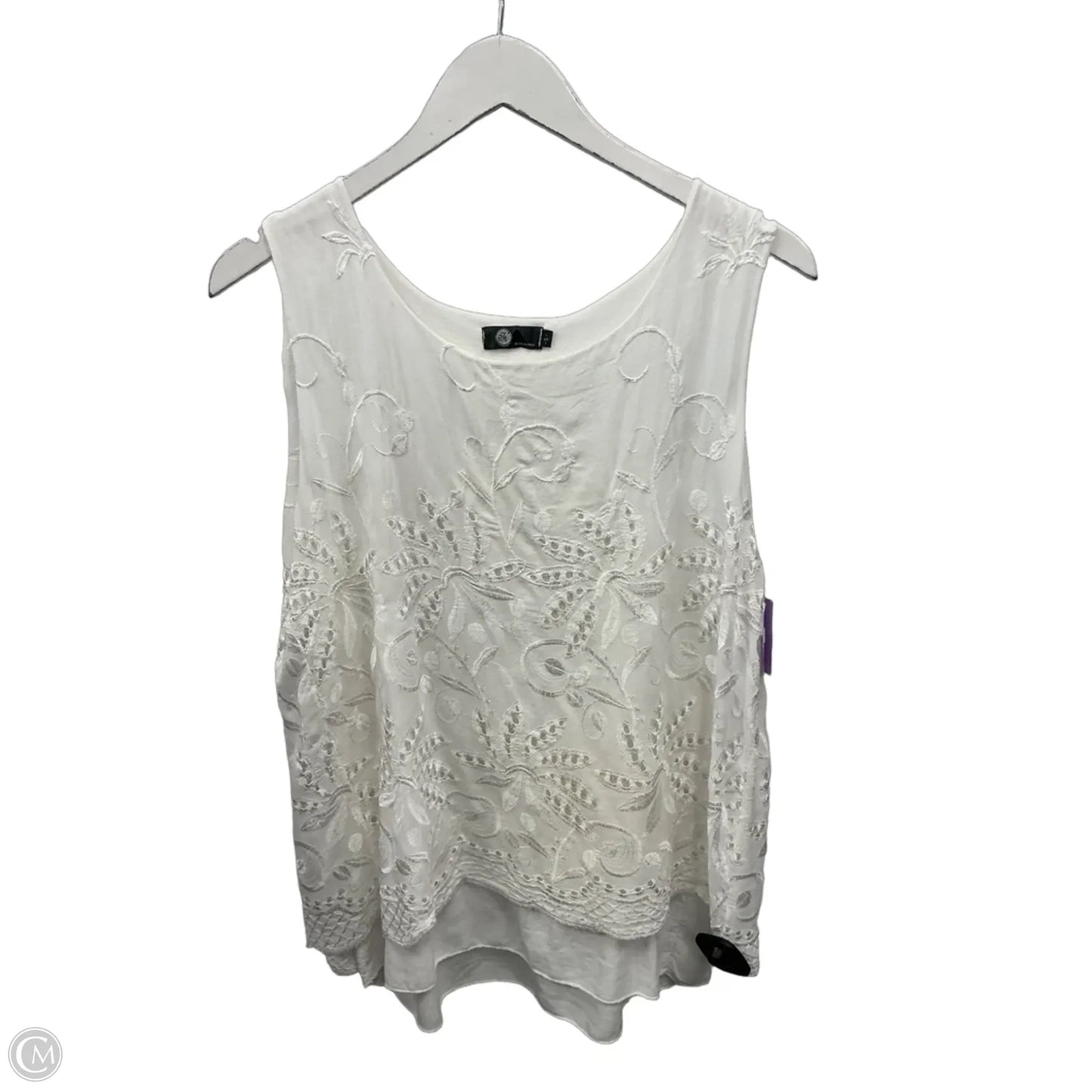 Top Sleeveless By Clothes Mentor In White, Size: S