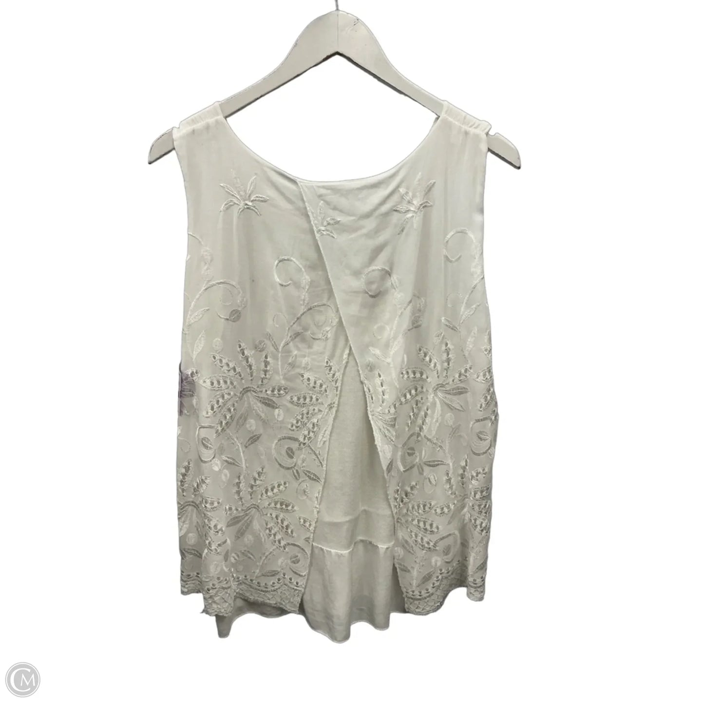 Top Sleeveless By Clothes Mentor In White, Size: S