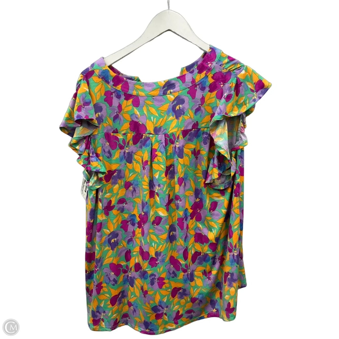 Top Short Sleeve By Dear Scarlett In Purple, Size: 2x