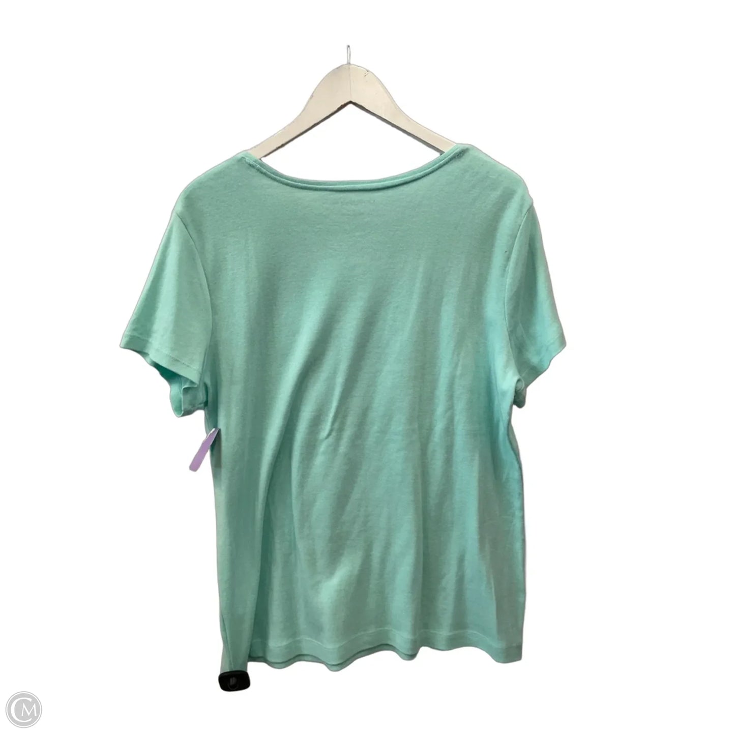 Top Short Sleeve By Croft And Barrow In Aqua, Size: L