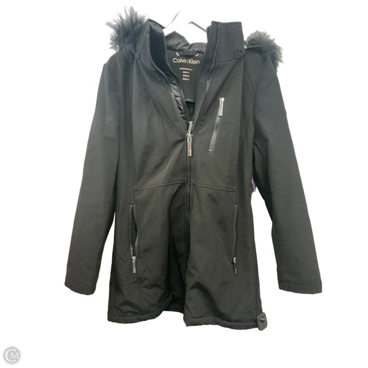 Coat Parka By Calvin Klein In Black, Size: L