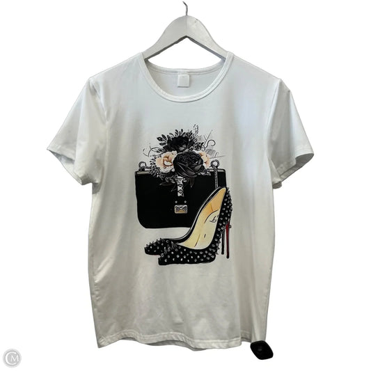 Top Short Sleeve By Clothes Mentor In White, Size: M