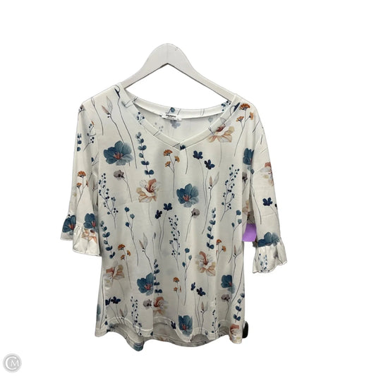 Top Short Sleeve By Zeagoo In Blue & White, Size: 2x