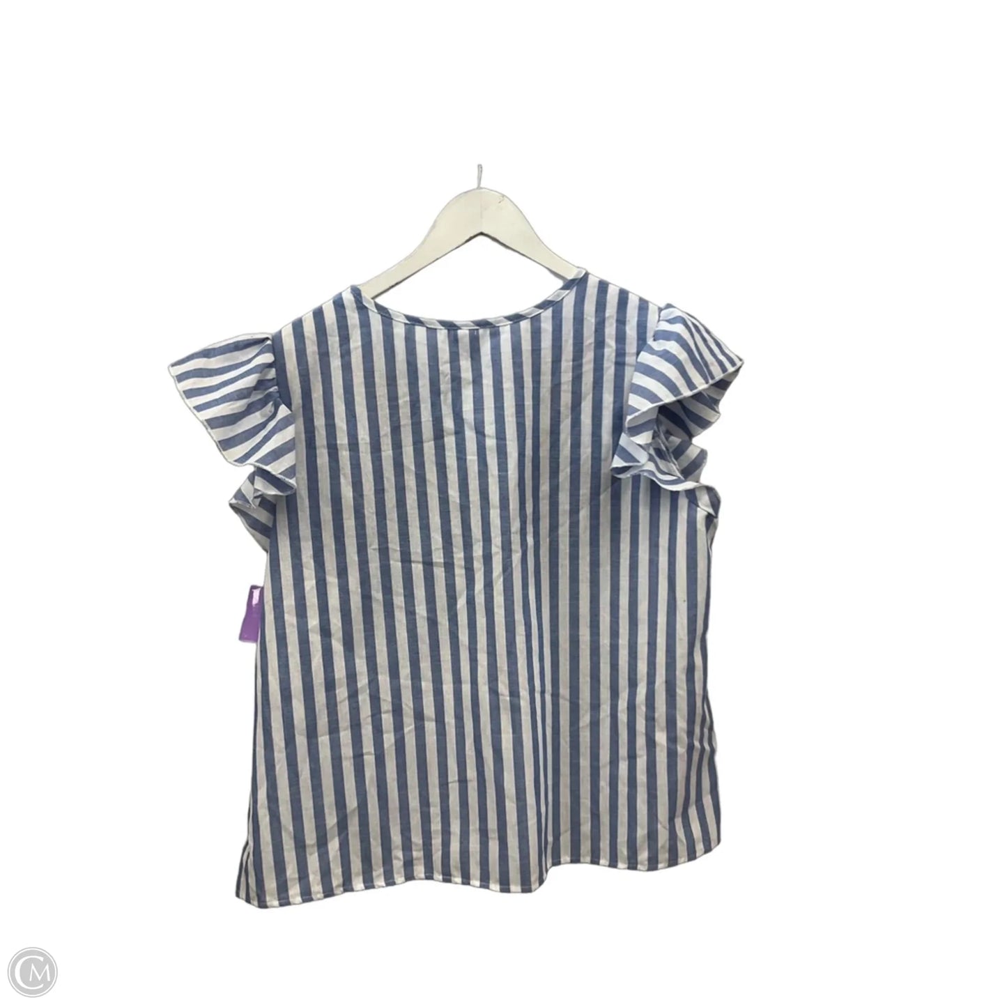 Top Short Sleeve By Clothes Mentor In Blue & White, Size: Xl