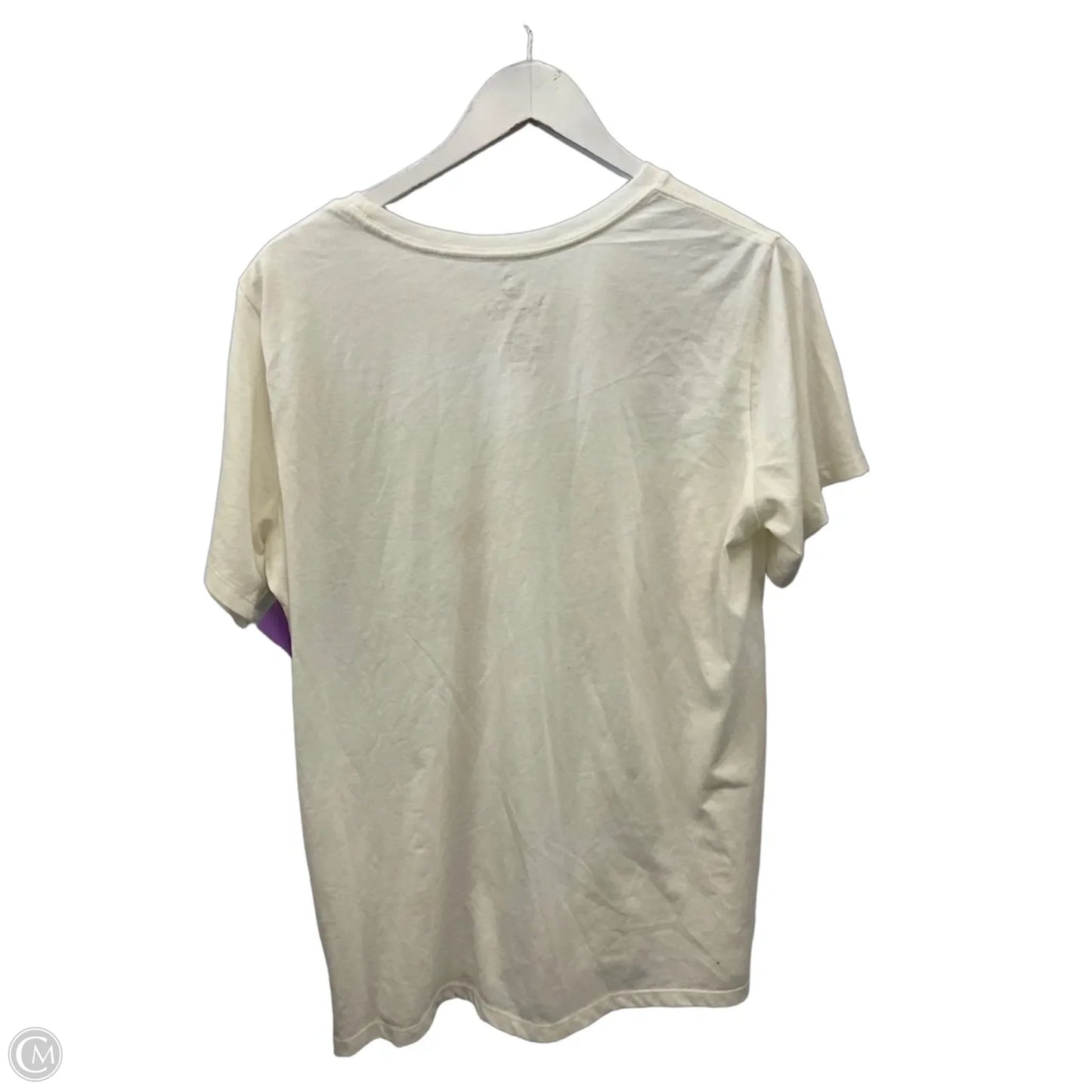 Top Short Sleeve By Positive Attitude In White & Yellow, Size: Xl