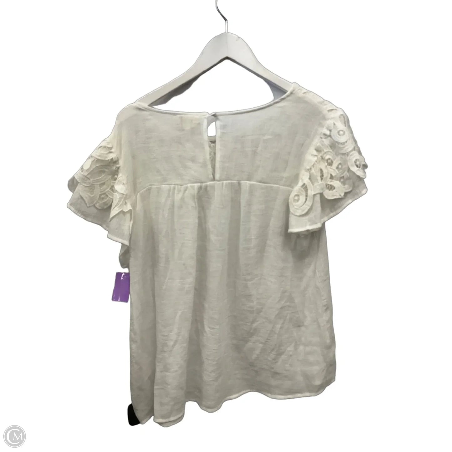 Top Short Sleeve By Blu Pepper In White, Size: 2x