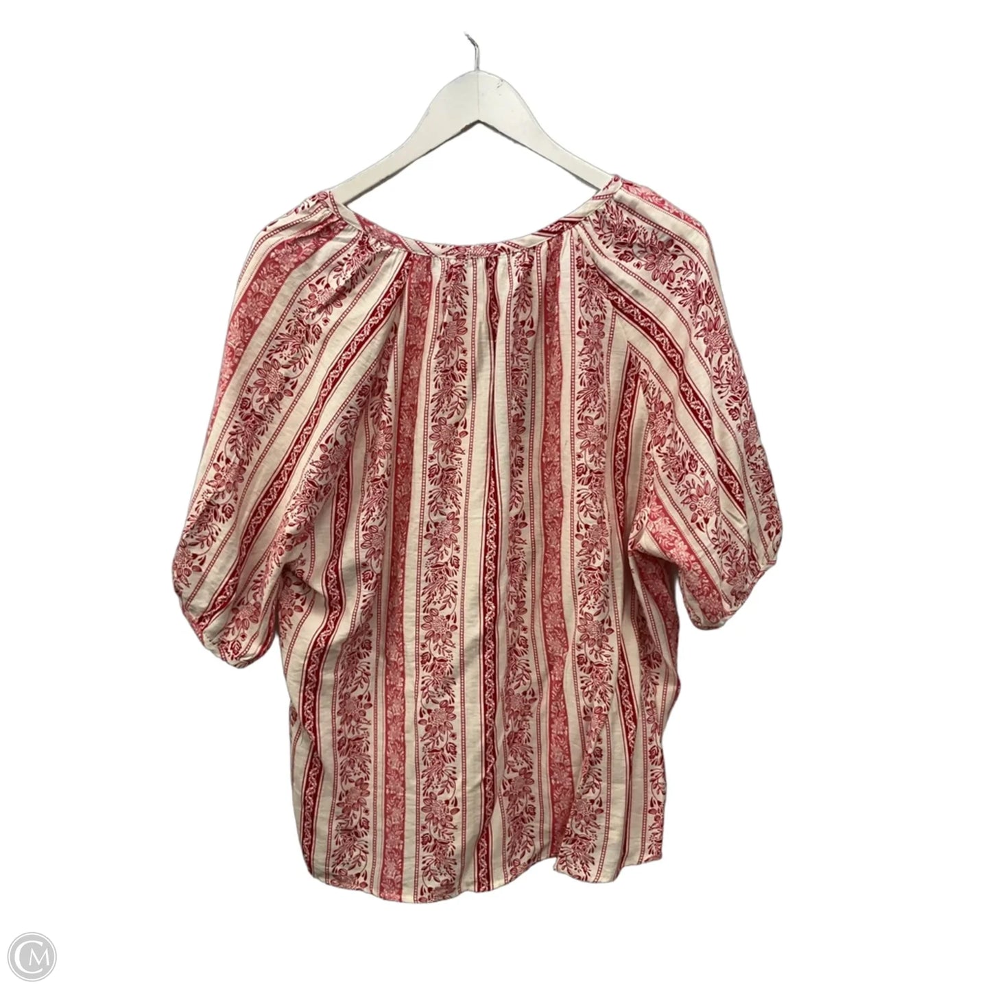 Top Short Sleeve By Clothes Mentor In Red & White, Size: Xl
