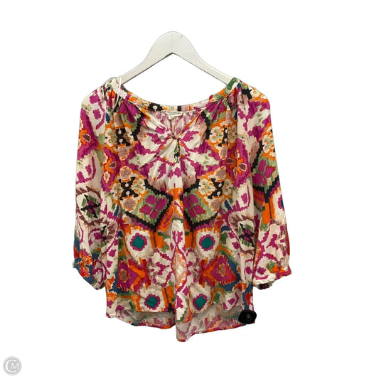 Top 3/4 Sleeve By Christian Siriano In Multi-colored, Size: 1x