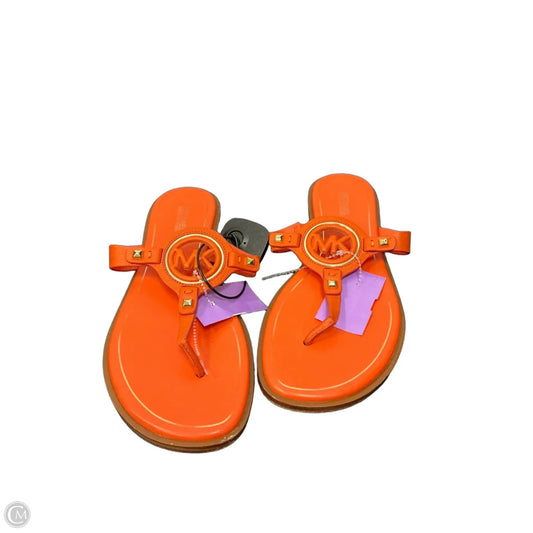 Sandals Flip Flops By Michael By Michael Kors In Orange, Size: 8