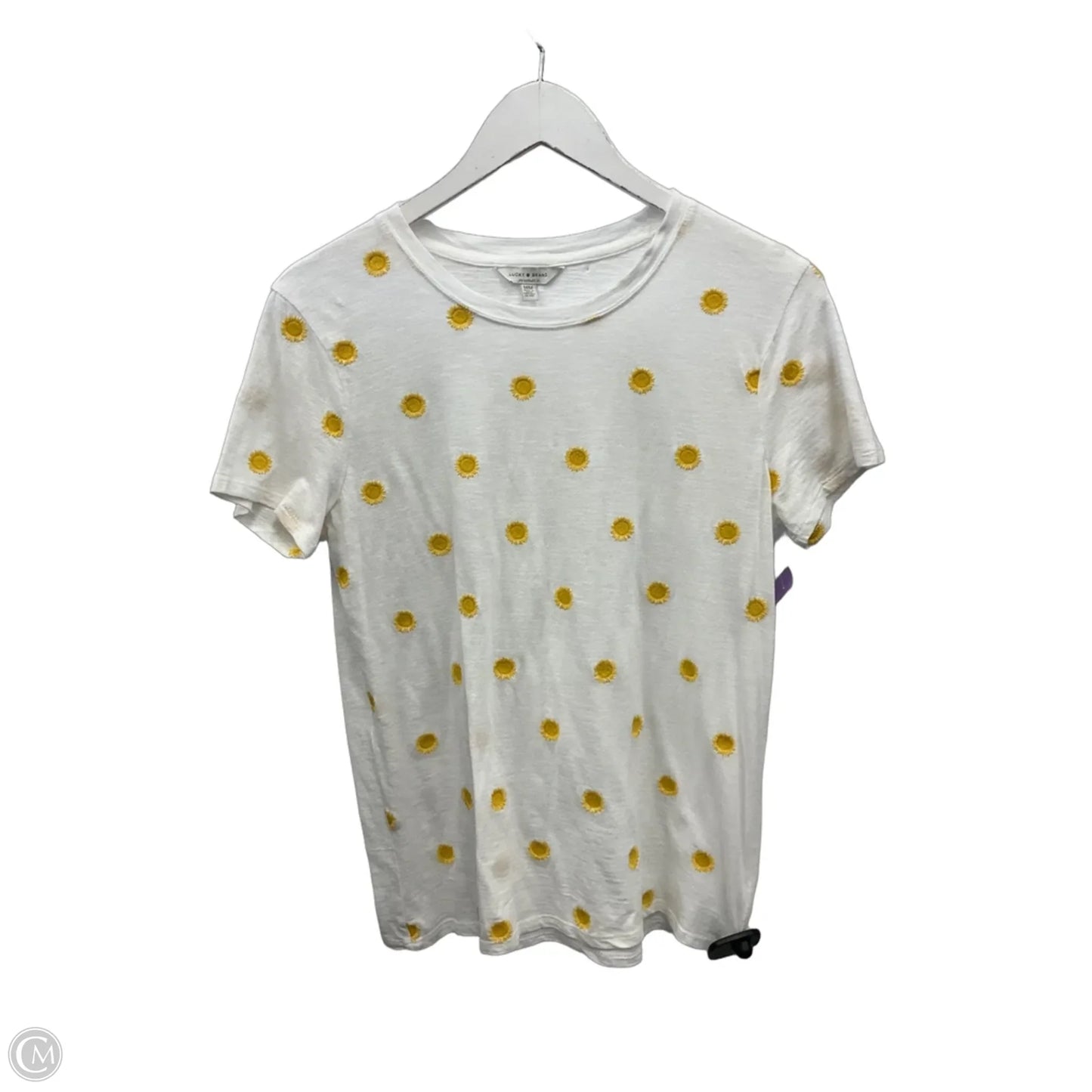 Top Short Sleeve By Lucky Brand In White, Size: M