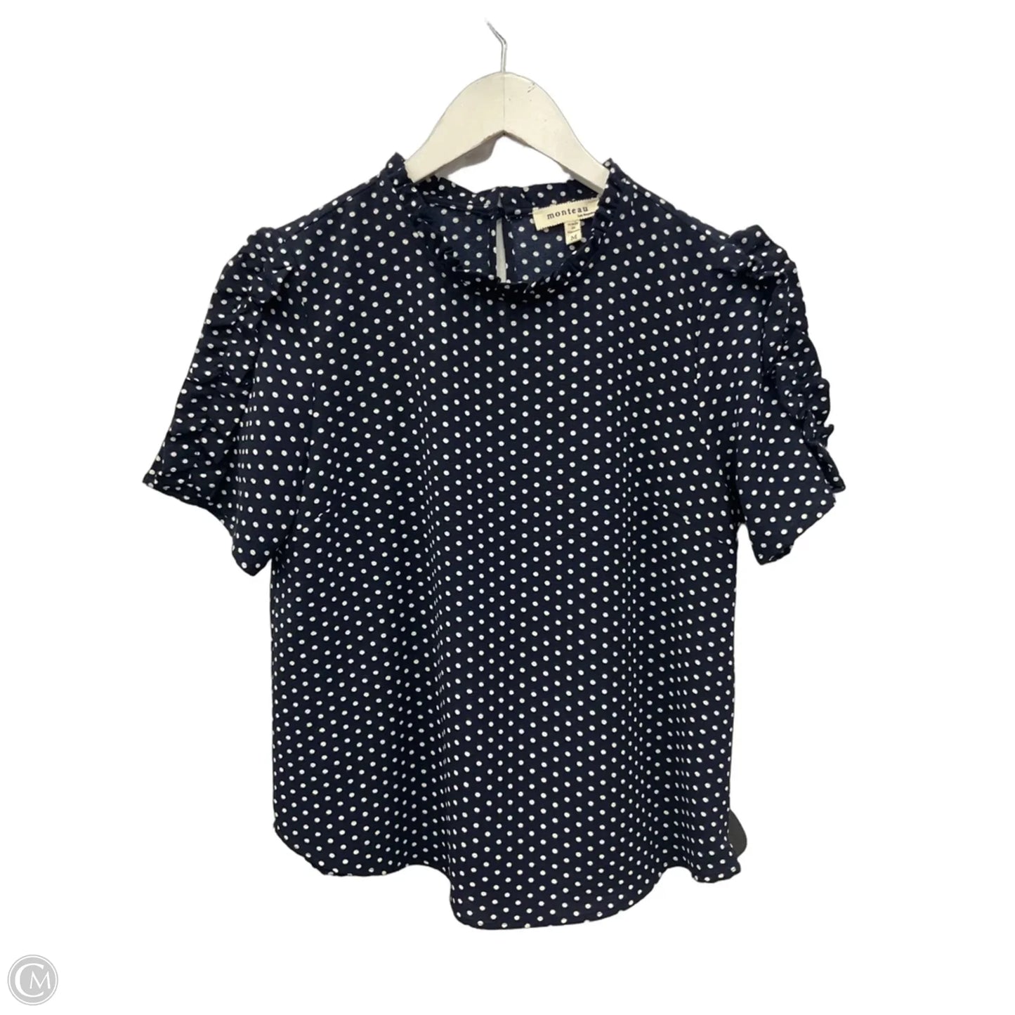 Top Short Sleeve By Monteau In Navy, Size: M