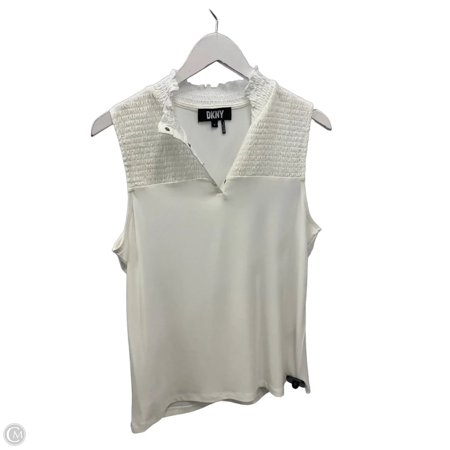 Top Sleeveless By Dkny In White, Size: M